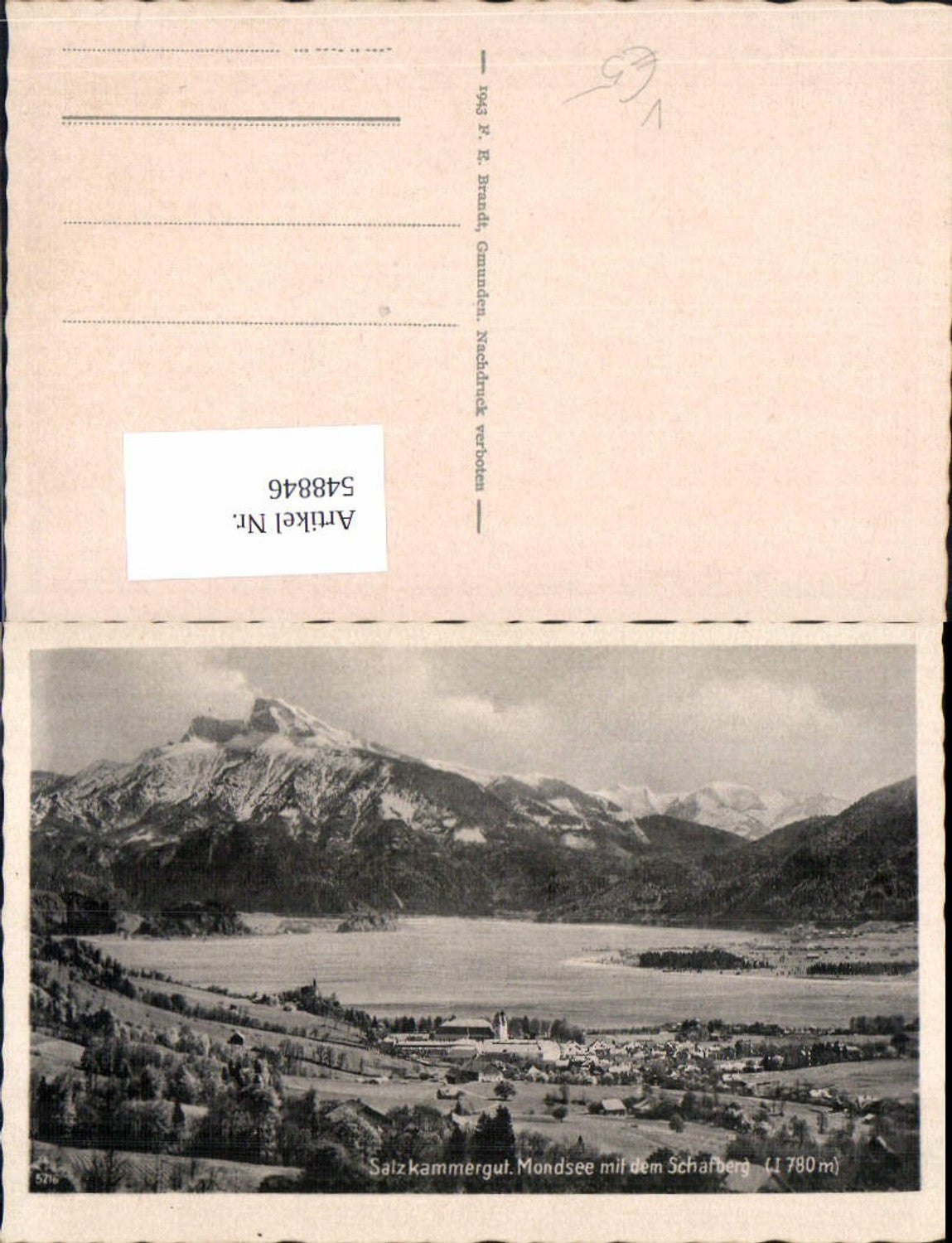 548846,Mondsee m. Schafberg Salzkammergut pub Brandt 5216