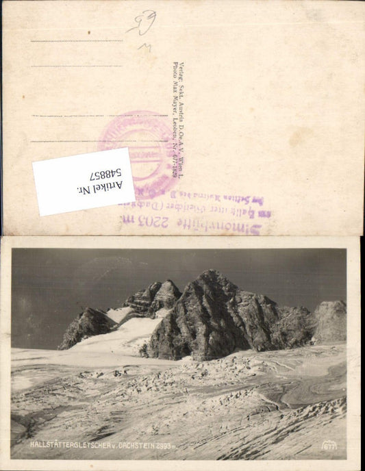 548857,tolle Foto-AK Hallstättergletscher Hallstatt Gletscher dachstein pub Max Mayer 677