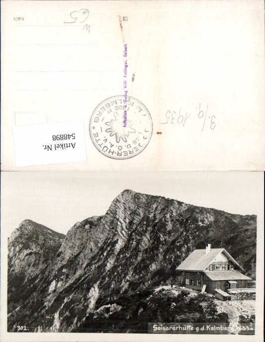 548898,Foto-AK Goisererhütte g.d. Kalmberg Goisern pub Wilhelm Fettinger Goisern