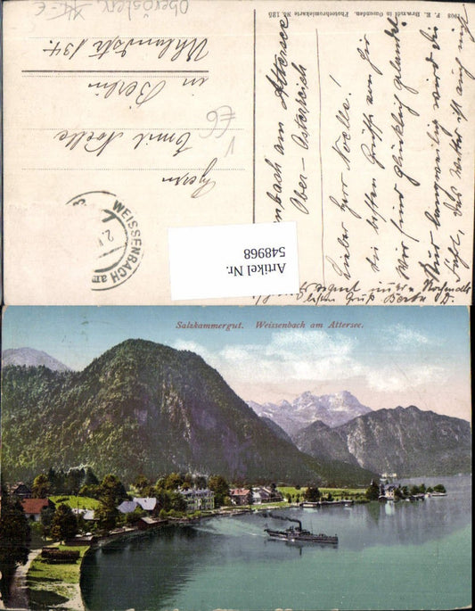 548968,tolle AK Salzkammergut Weissenbach am Attersee Dampfer pub Brandt 125