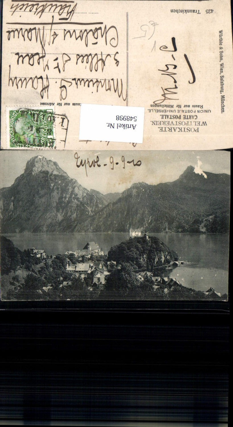 548998,tolle AK Traunkirchen am Traunsee pub Würthle 425