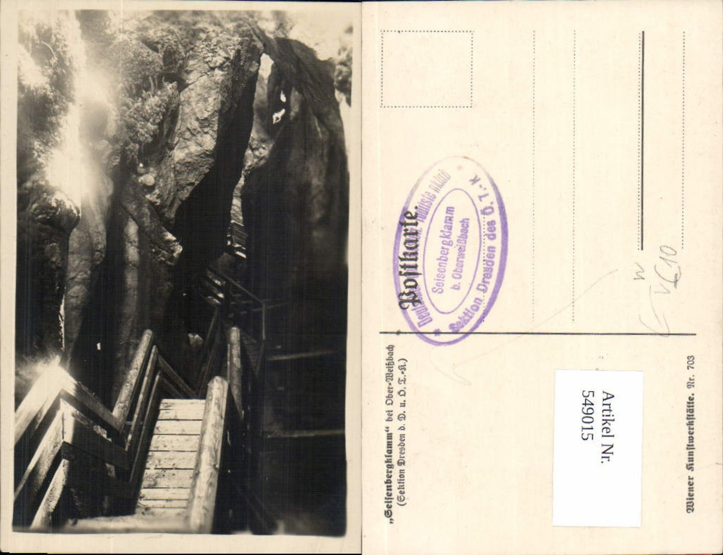 549015,Seisenbergklamm Oberweißbach Lofer Weißbach Wiener Kunstwerkstätte 703