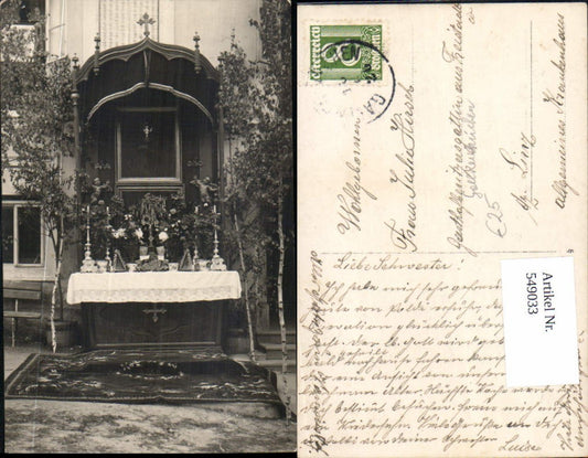 549033,tolle Foto-AK Gallneukirchen Altar 1926