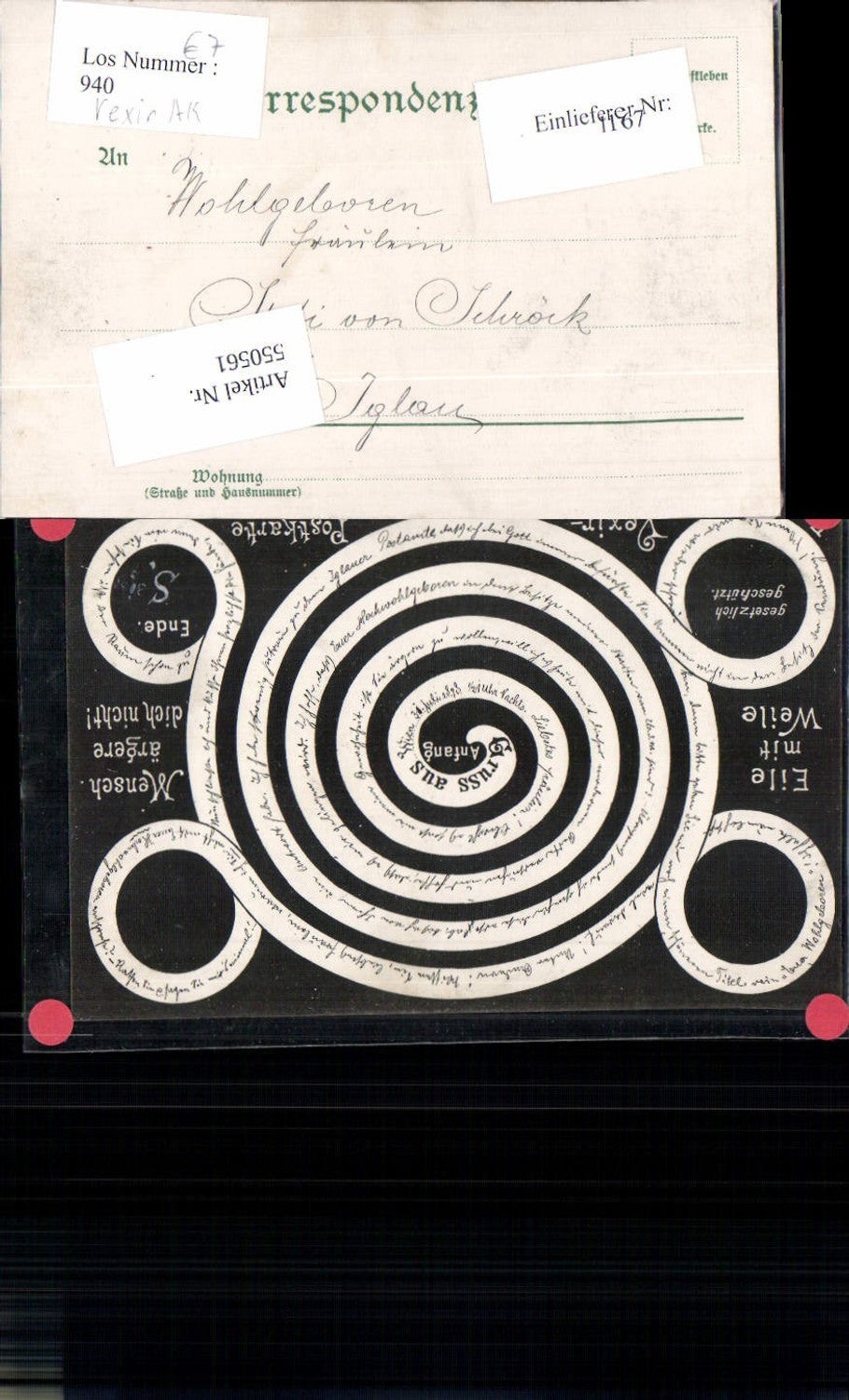 550561,tolle Vexir Postkarte Mensch ärgere dich nicht Eile mit Weile Spiel Spielkarte