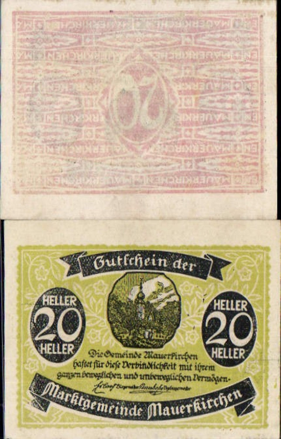 550565,Notgeld Mauerkirchen 20 Heller Schein