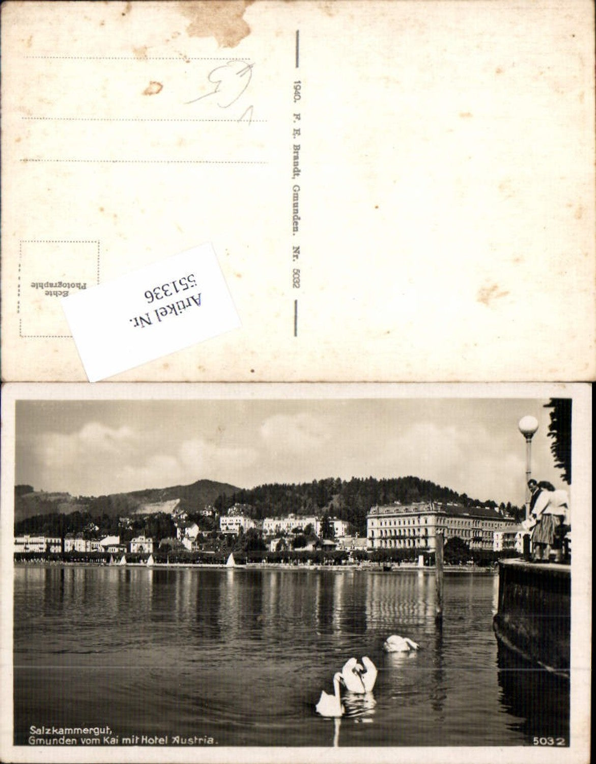 551336,Gmunden am Traunsee Hotel Austria Schwäne Schwan pub Brandt 5032