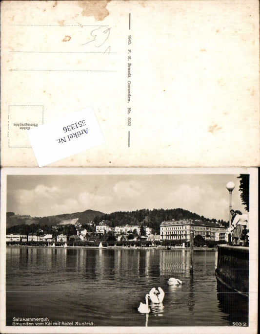 551336,Gmunden am Traunsee Hotel Austria Schwäne Schwan pub Brandt 5032