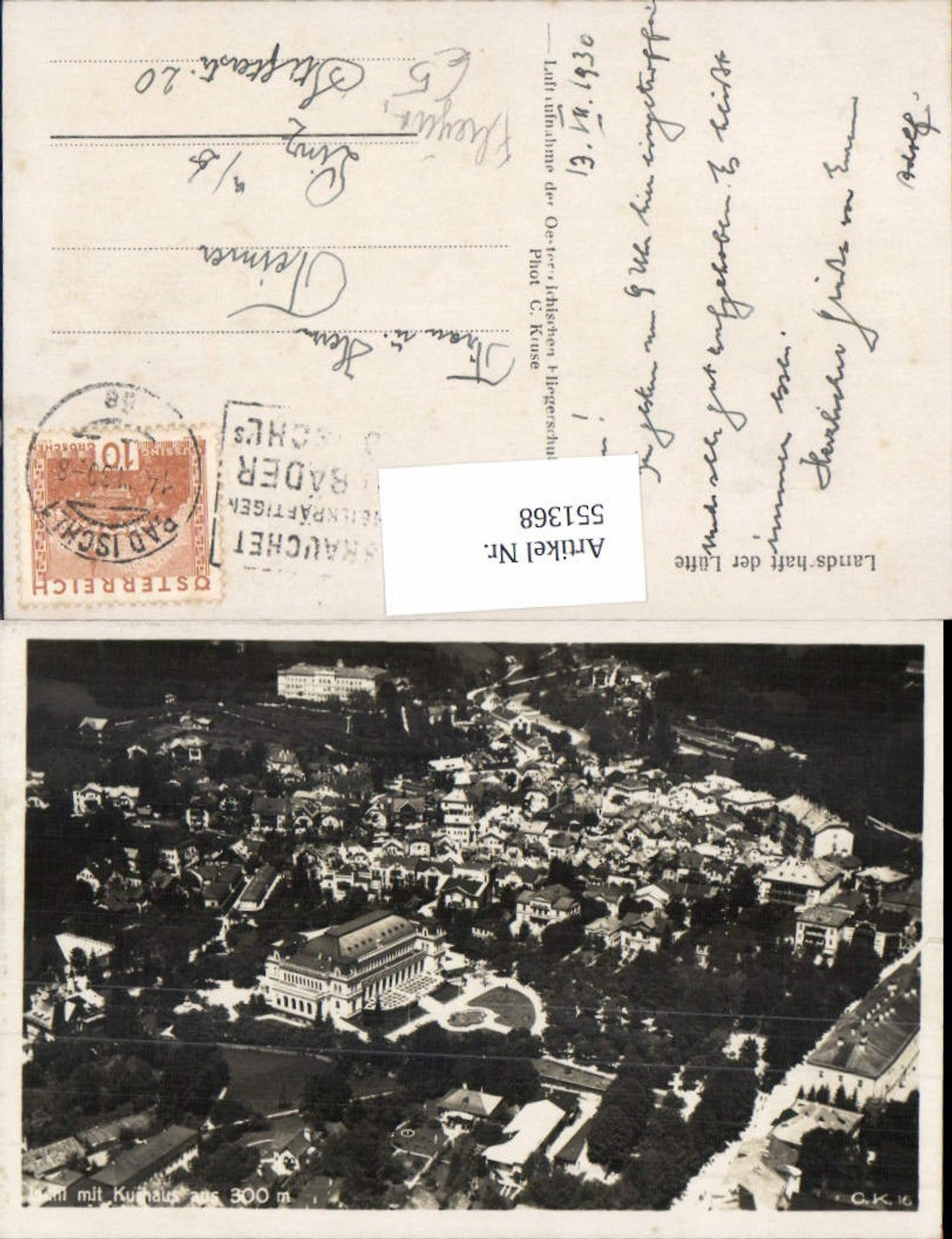 551368,tolle Fliegeraufnahme Bad Ischl Salzkammergut