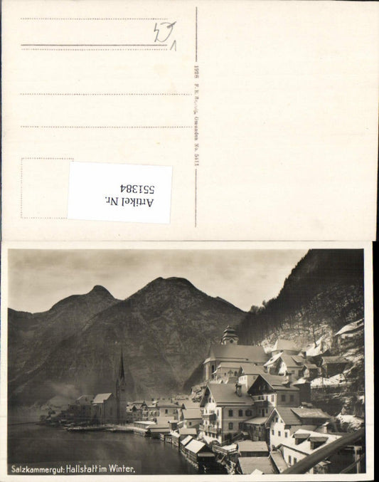 551384,Hallstatt am Hallstättersee im Winter Häuserdetails pub Brandt 5411