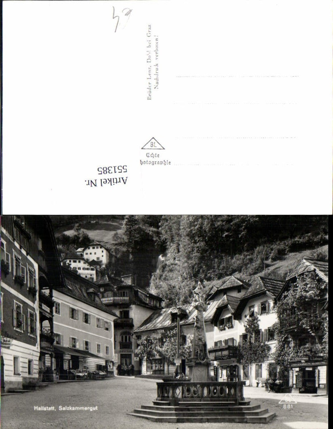 551385,Hallstatt am Hallstättersee Brunnen Hauptplatz