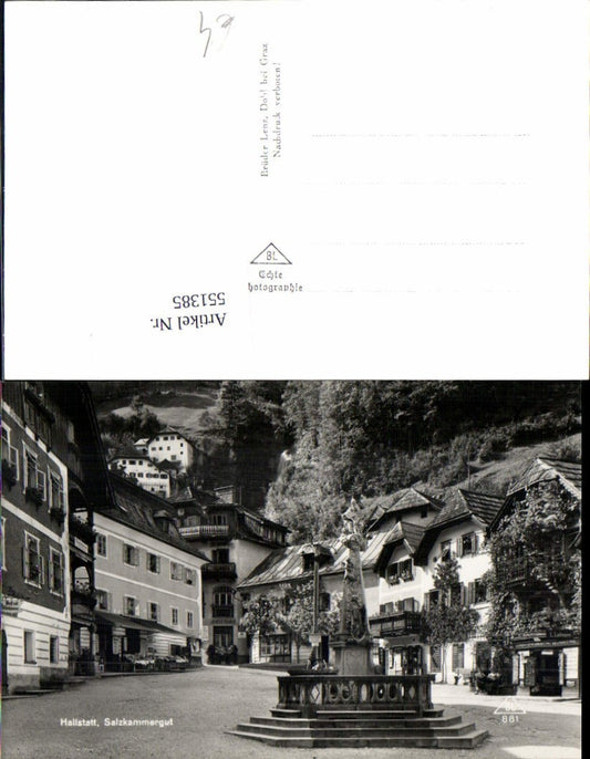551385,Hallstatt am Hallstättersee Brunnen Hauptplatz