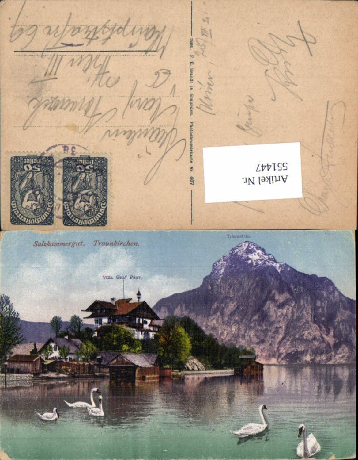 551447,Traunkirchen am Traunsee Villa Graf Paar Traunstein Schwäne pub Brandt 407