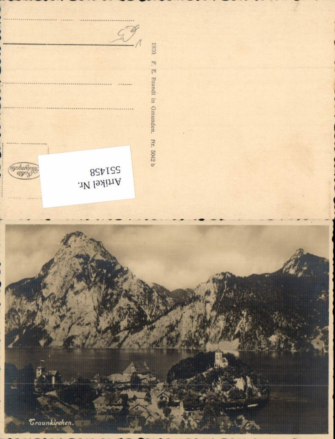 551458,tolle Foto-AK Traunkirchen am Traunsee Traunstein pub Brandt 5042 b