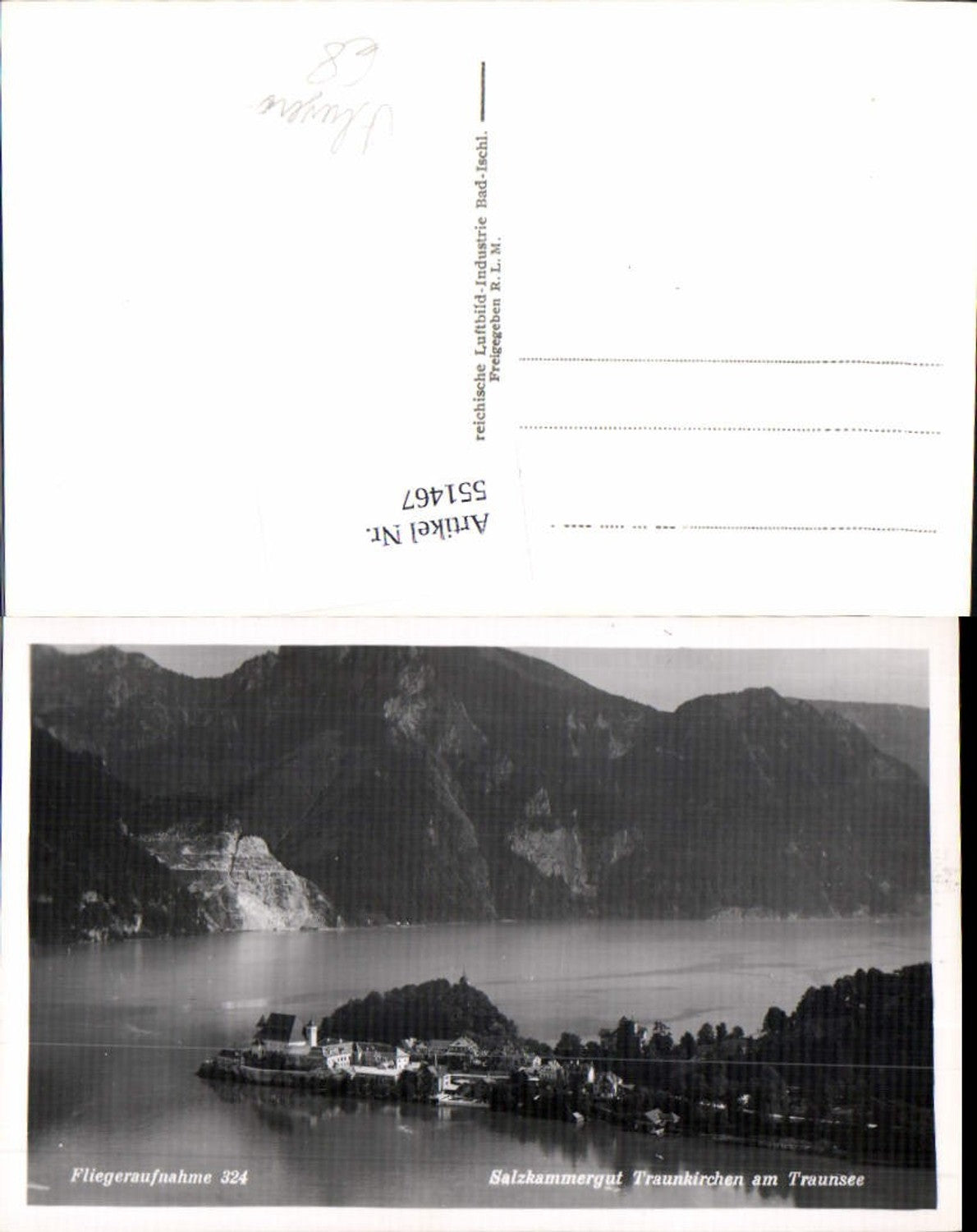 551467,tolle Fliegeraufnahme 324 Traunkirchen am Traunsee pub Luftbild Industrie