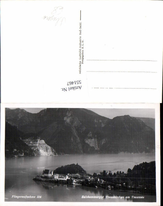 551467,tolle Fliegeraufnahme 324 Traunkirchen am Traunsee pub Luftbild Industrie