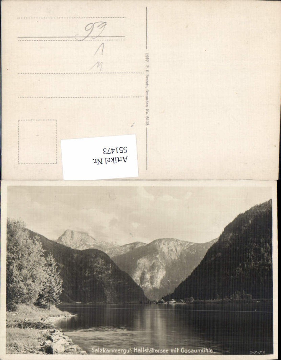 551473,tolle Foto-AK Hallstättersee Gosaumühle Gosau Hallstatt Partie