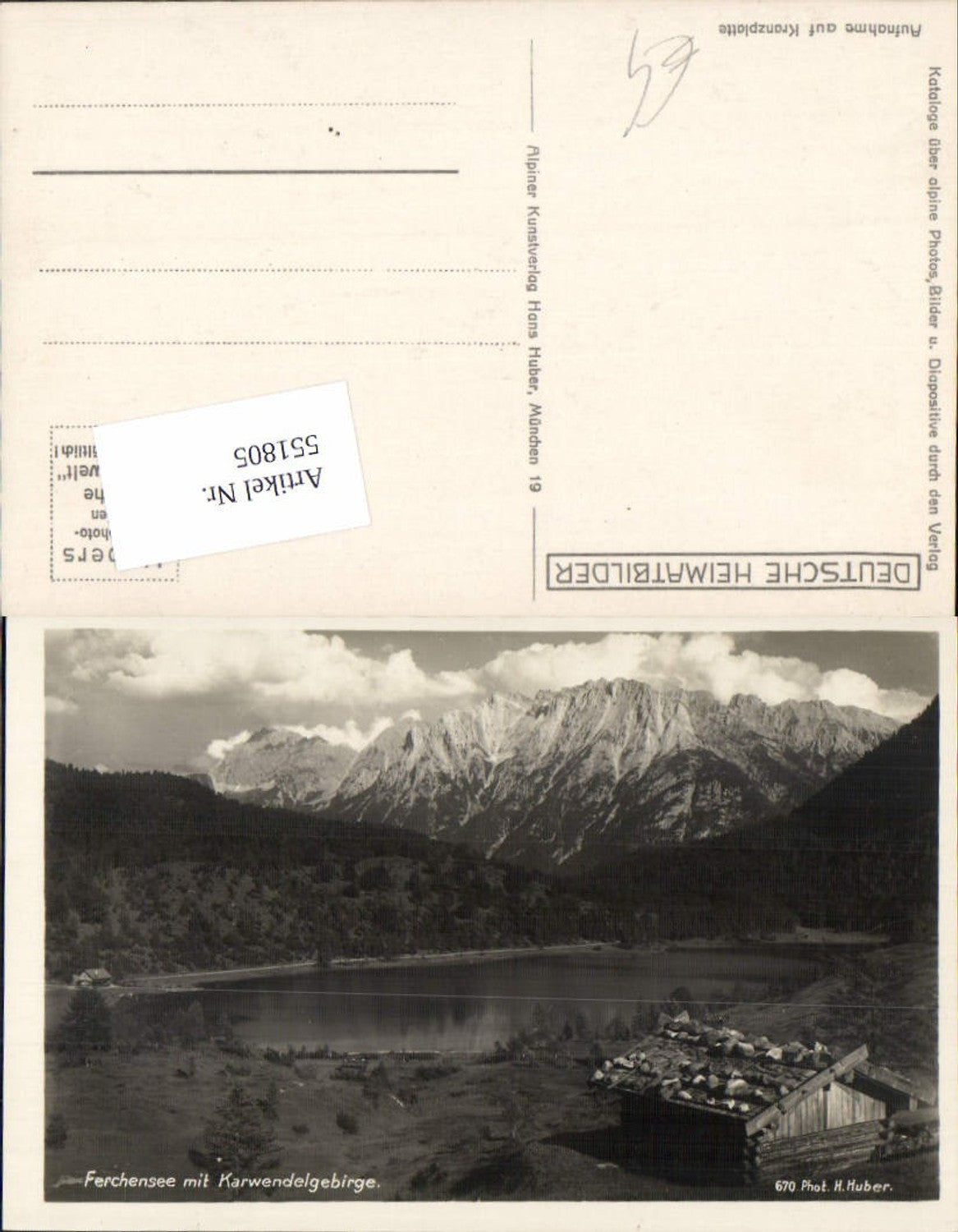 551805,Mittenwald in Oberbayern Ferchensee Karwendel pub Huber 670