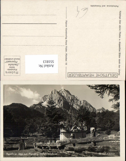 551813,Mittenwald in Oberbayern Kapelle am Weg zum Kranzberg pub Huber 587