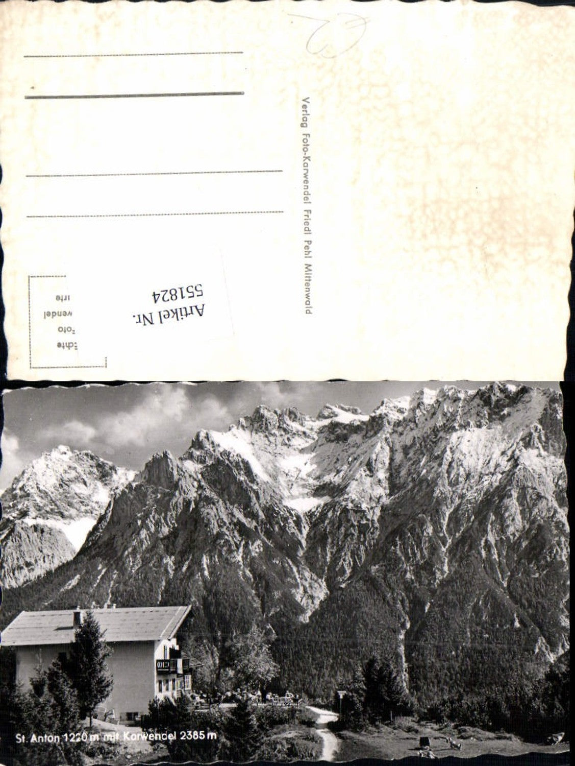 551824,Mittenwald in Oberbayern St. Anton m. Karwendel