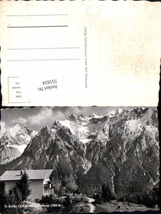 551824,Mittenwald in Oberbayern St. Anton m. Karwendel