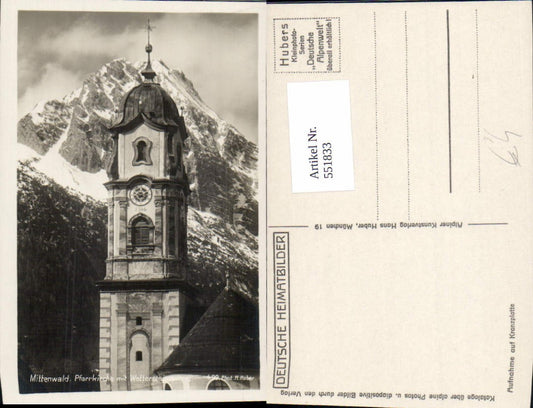 551833,Mittenwald in Oberbayern Pfarrkirche m. Wetterstein