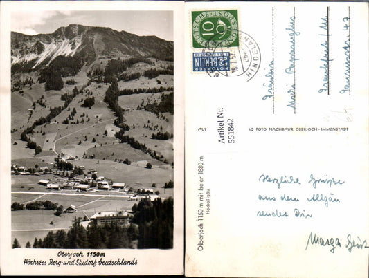 551842,Oberjoch m. Iseler Hochallgäu Hindelang