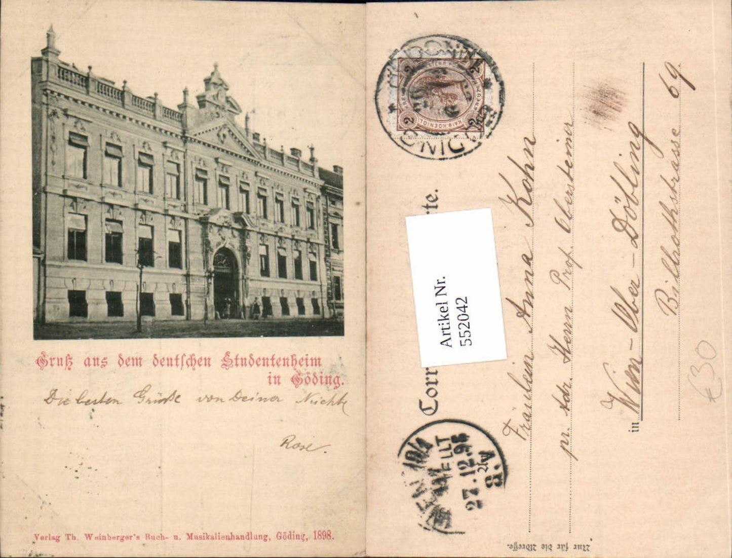 Alte Ansichtskarte – Old Postcard