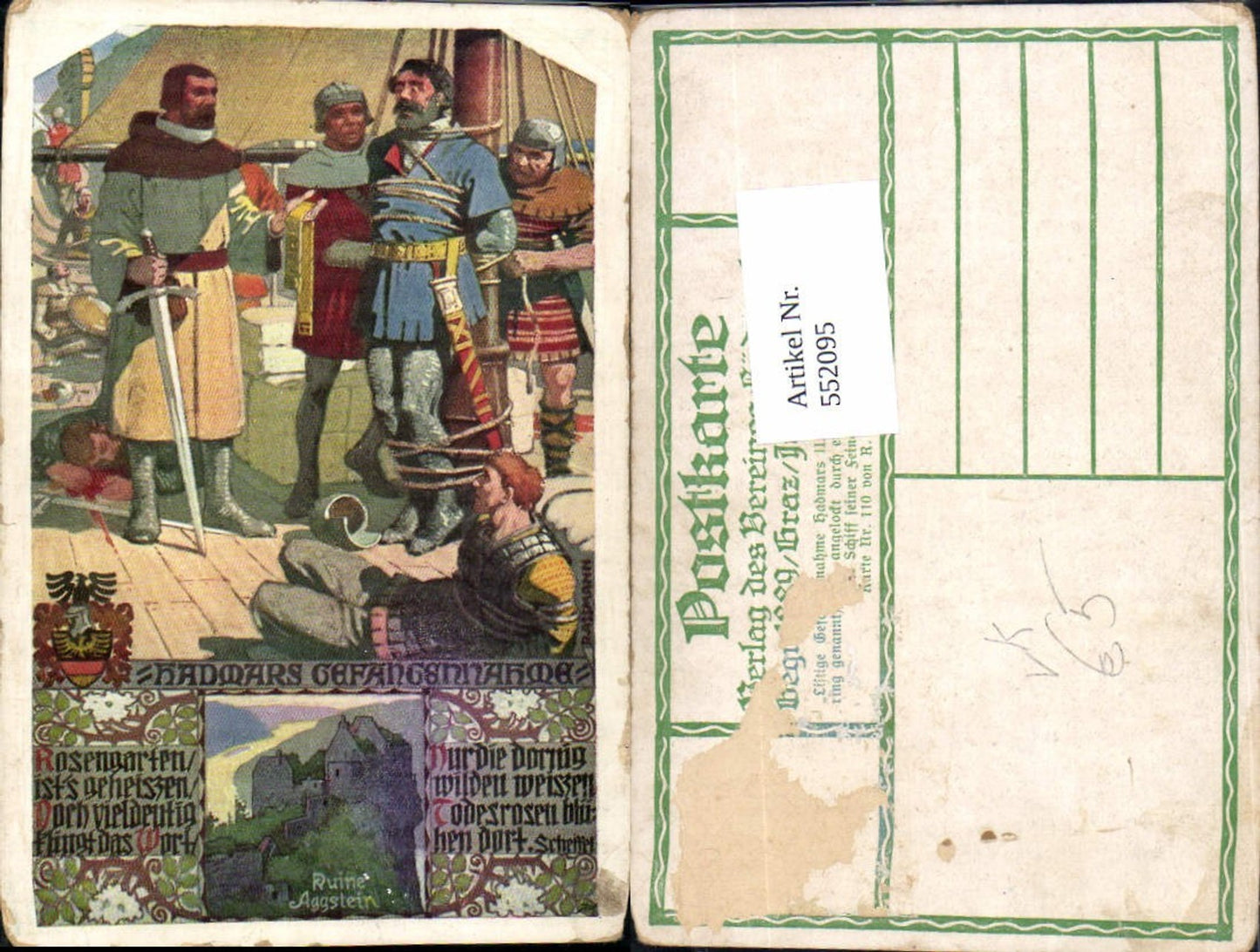 552095,Künstler AK R. Assmann Hadmars gefangene pub Verein Südmark 110