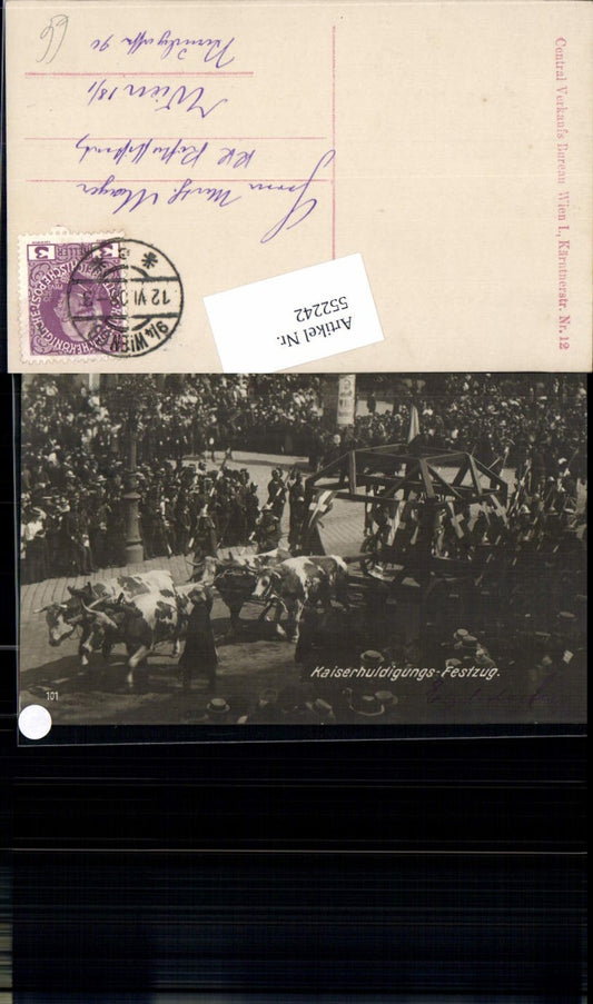552242,Adel Monarchie Kaiser Huldigungszug Festzug Wien 1908
