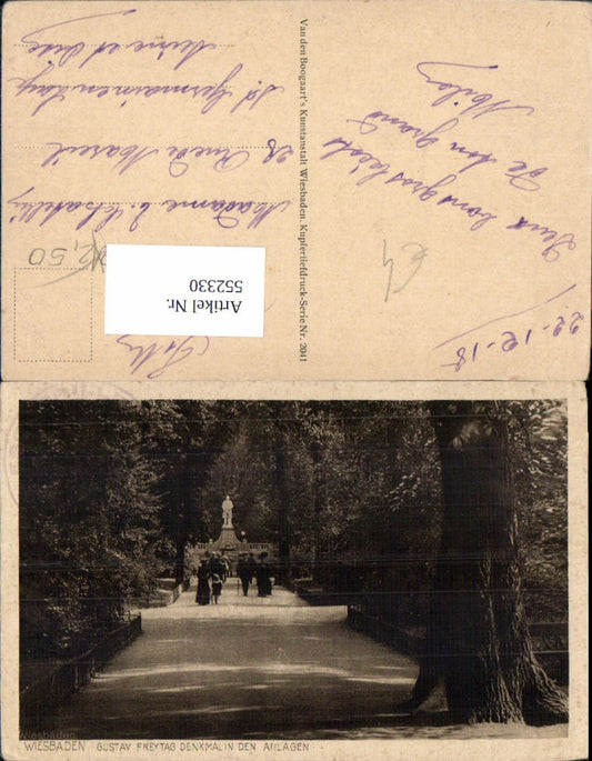 552330,Wiesbaden Gustav Freytag Denkmal in den Anlagen