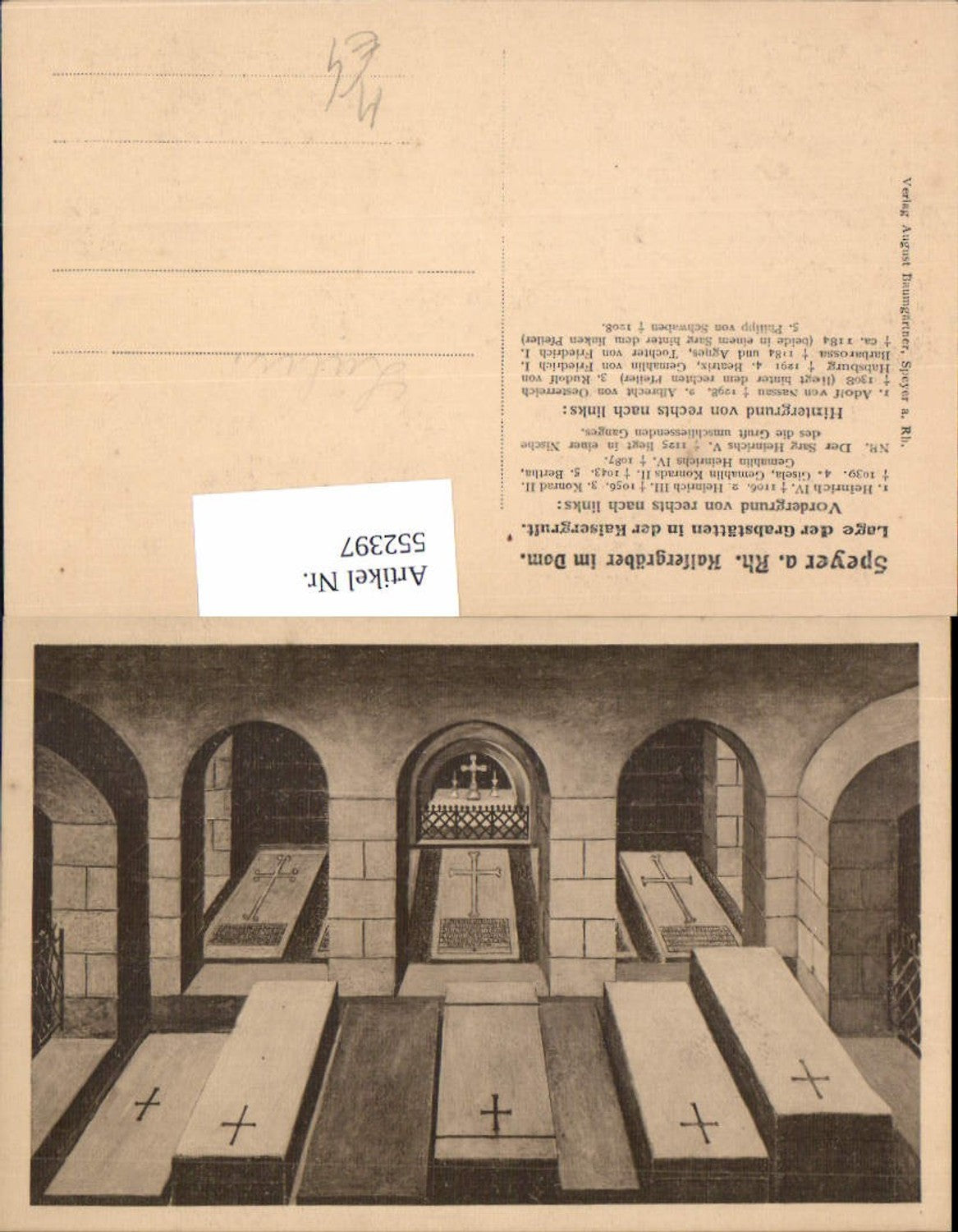 552397,Speyer am Rhein Tod Gruft Kaisergräber im Dom Heinrich Konrad Gisela