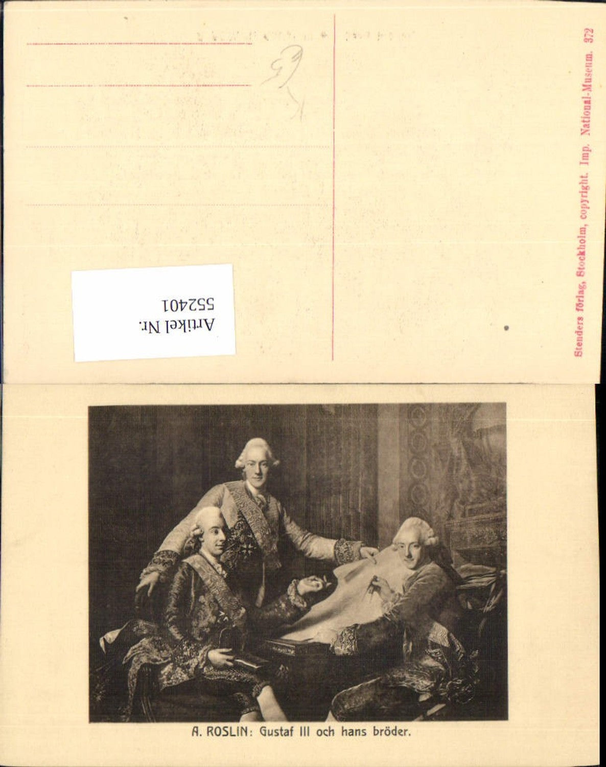 552401,A. Roslin Gustaf III. Und Hans Bröder Zirkel Zeichnen