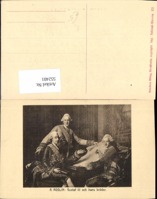 552401,A. Roslin Gustaf III. Und Hans Bröder Zirkel Zeichnen