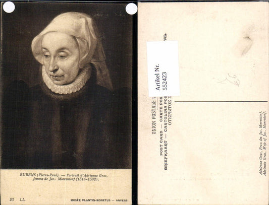 552423,Rubens Pierre Paul portrait d Adrienne Gras Moertendof