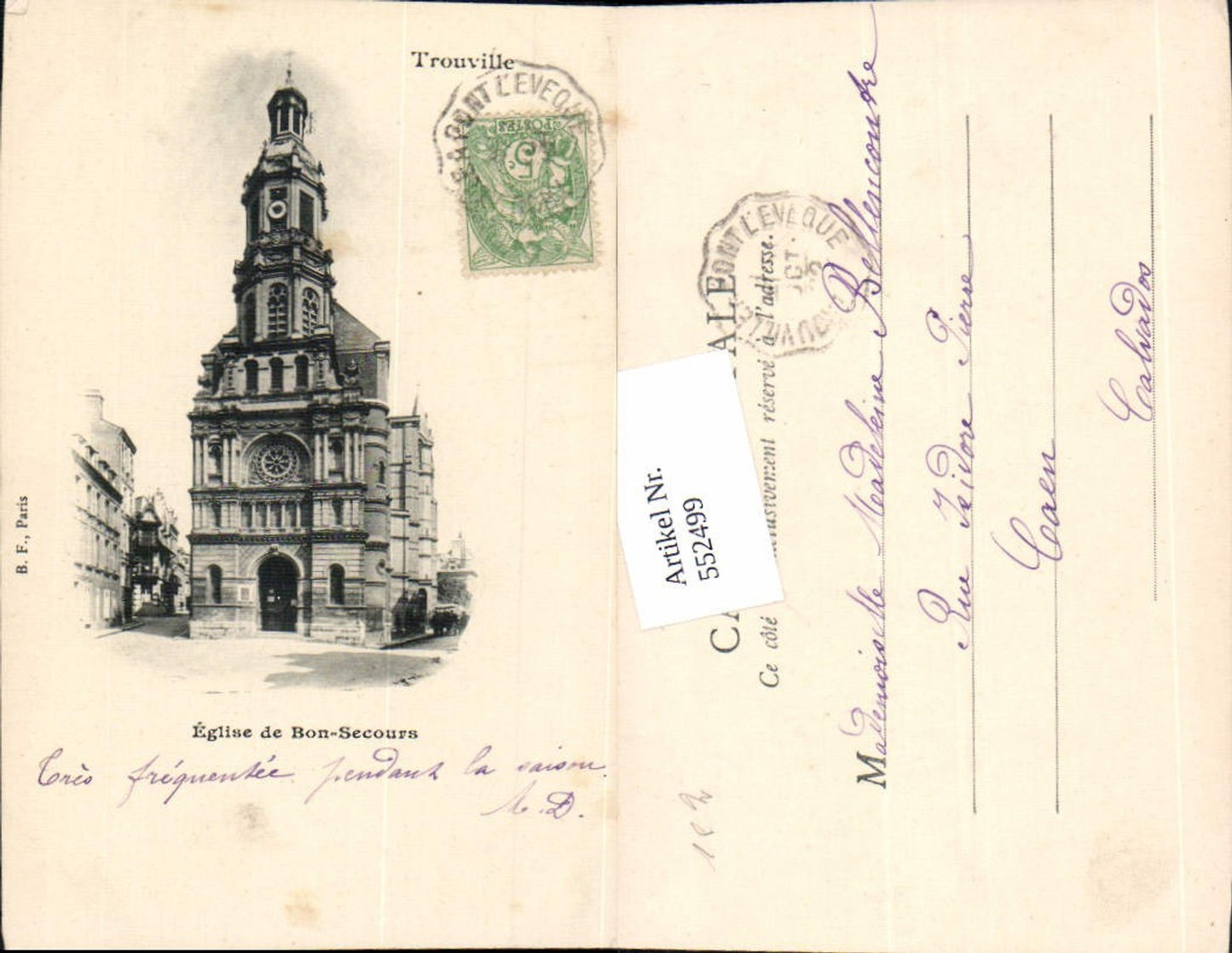 552499,Trouville sur mer Calvados Lisieux Eglise Bon Secours