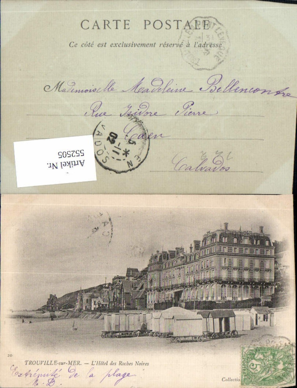 552505,Trouville sur mer Calvados Lisieux Strandleben Plage Hotel des Roches Noires