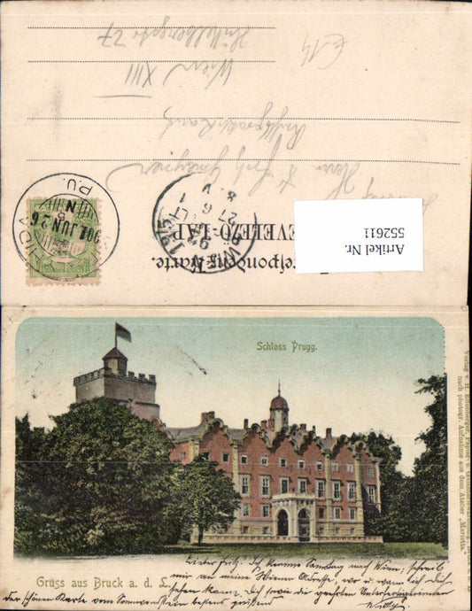 552611,seltene AK Bruck an der Leitha Schloss Prugg