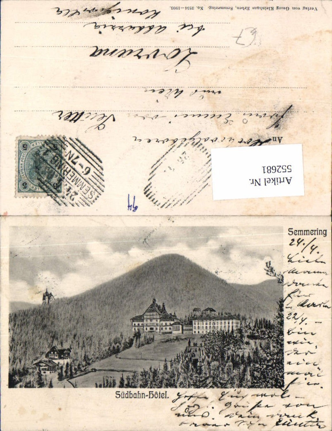 552681,tolle Knstler AK Südbahn Hotel Semmering