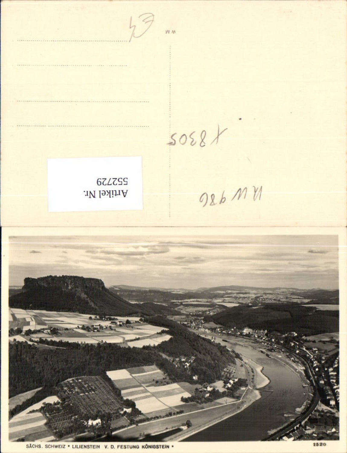 552729,Foto-AK Sächsische Schweiz Festung Königstein Lilienstein