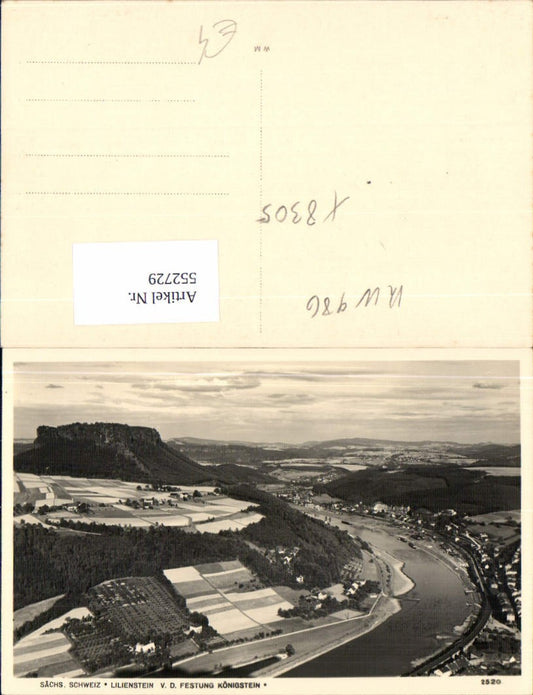 552729,Foto-AK Sächsische Schweiz Festung Königstein Lilienstein