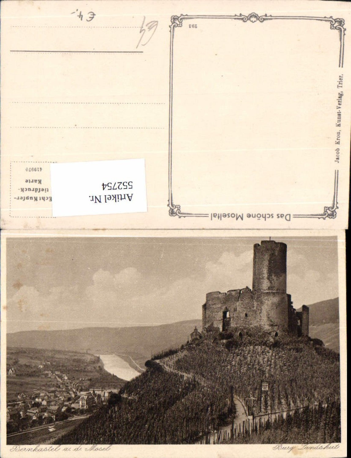 552754,Bernkastel Kues Cues a.d. Mosel Burg Landshut Moseltal