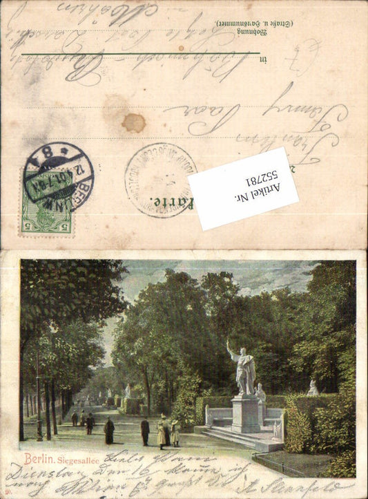 552781,tolle Lithographie Berlin Siegesallee Tierpark Litho