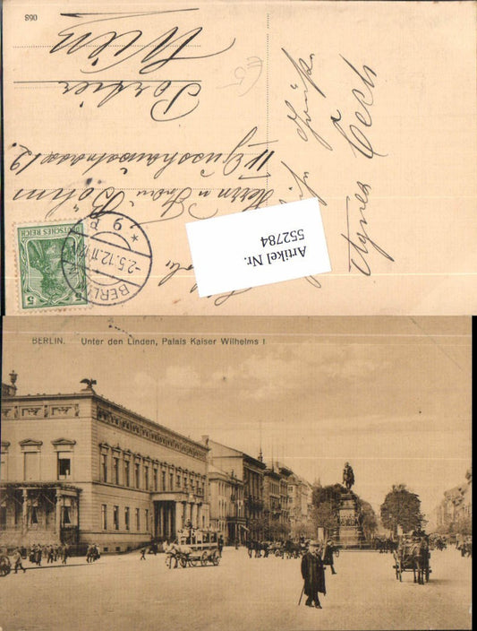 552784,Berlin Unter den Linden Palais Kaiser Wilhelms Kutsche