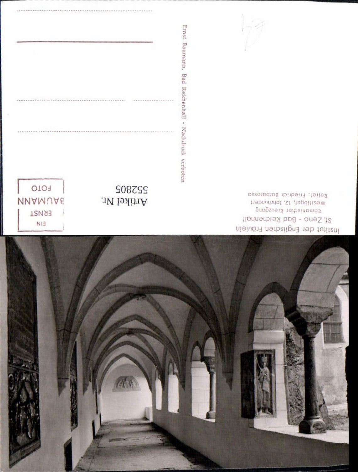 552805,Bad Reichenhall St. Zeno Institut Englischen Fräulein Kreuzgang pub Baumann