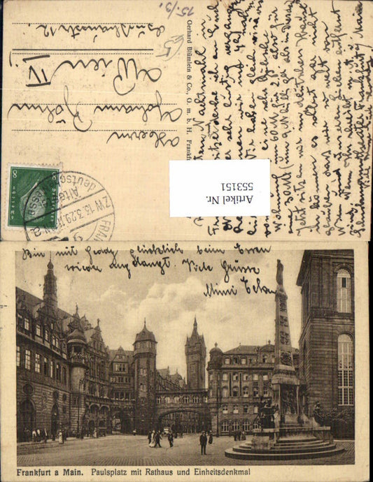 553151,Frankfurt am Main Paulsplatz Rathaus Einheitsdenkmal