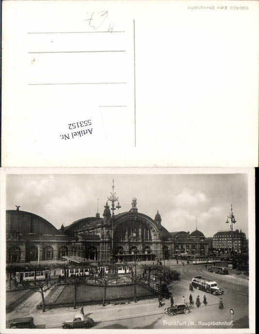 553152,Frankfurt am Main Bahnhof Hauptbahnhof Bus Autobus Auto Oldtimer