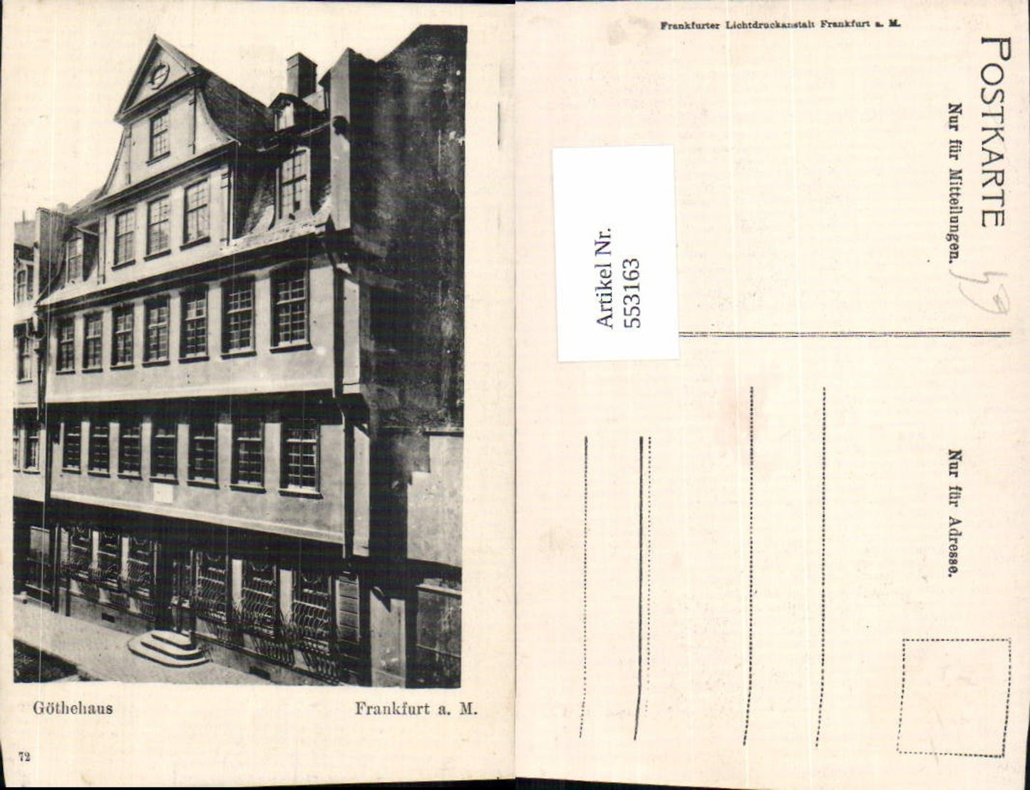 553163,Frankfurt am Main Göthehaus Göthe