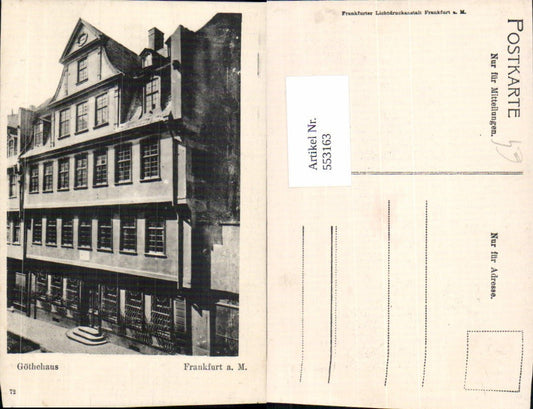 553163,Frankfurt am Main Göthehaus Göthe