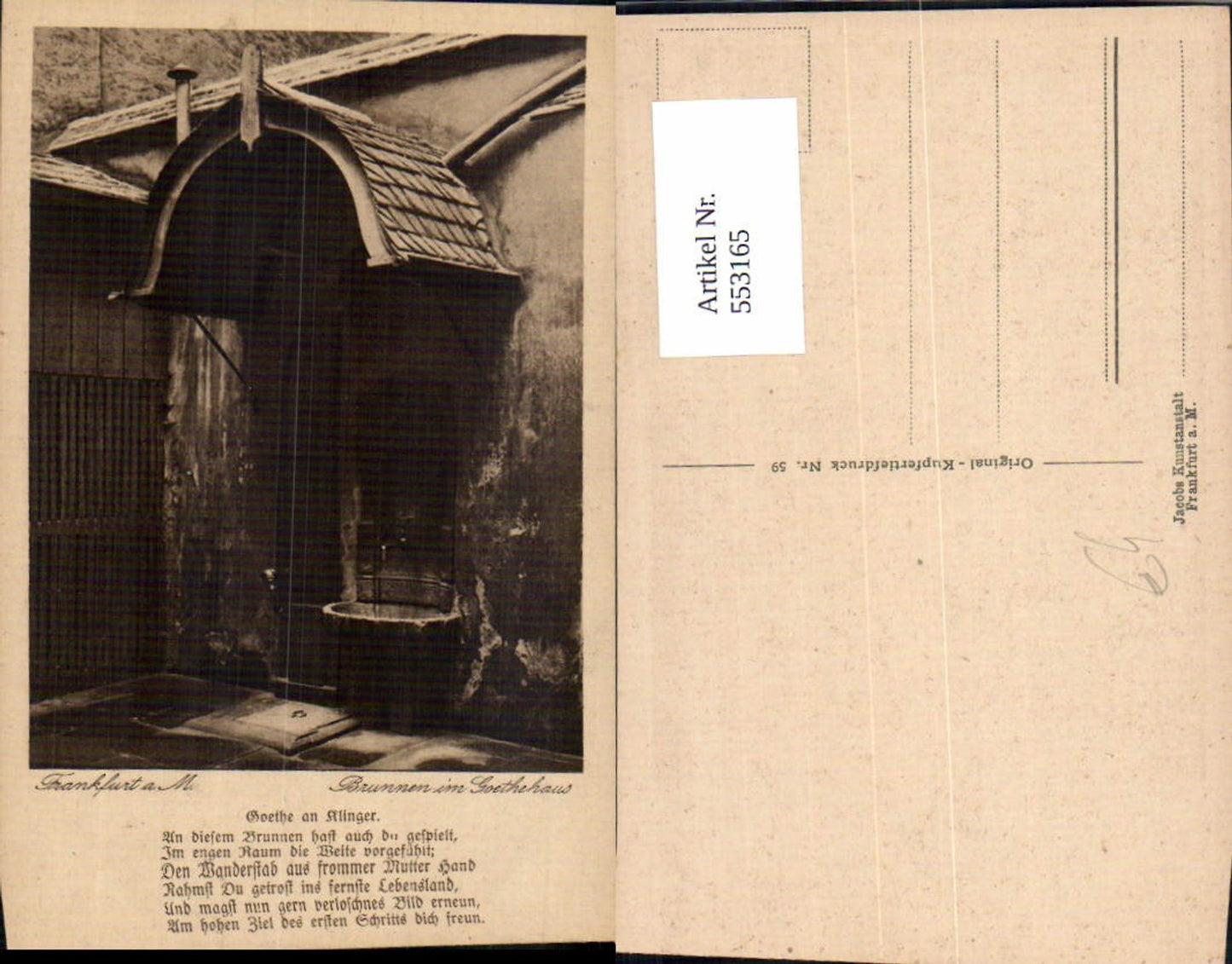 553165,Frankfurt am Main Goethe Goethehaus Brunnen