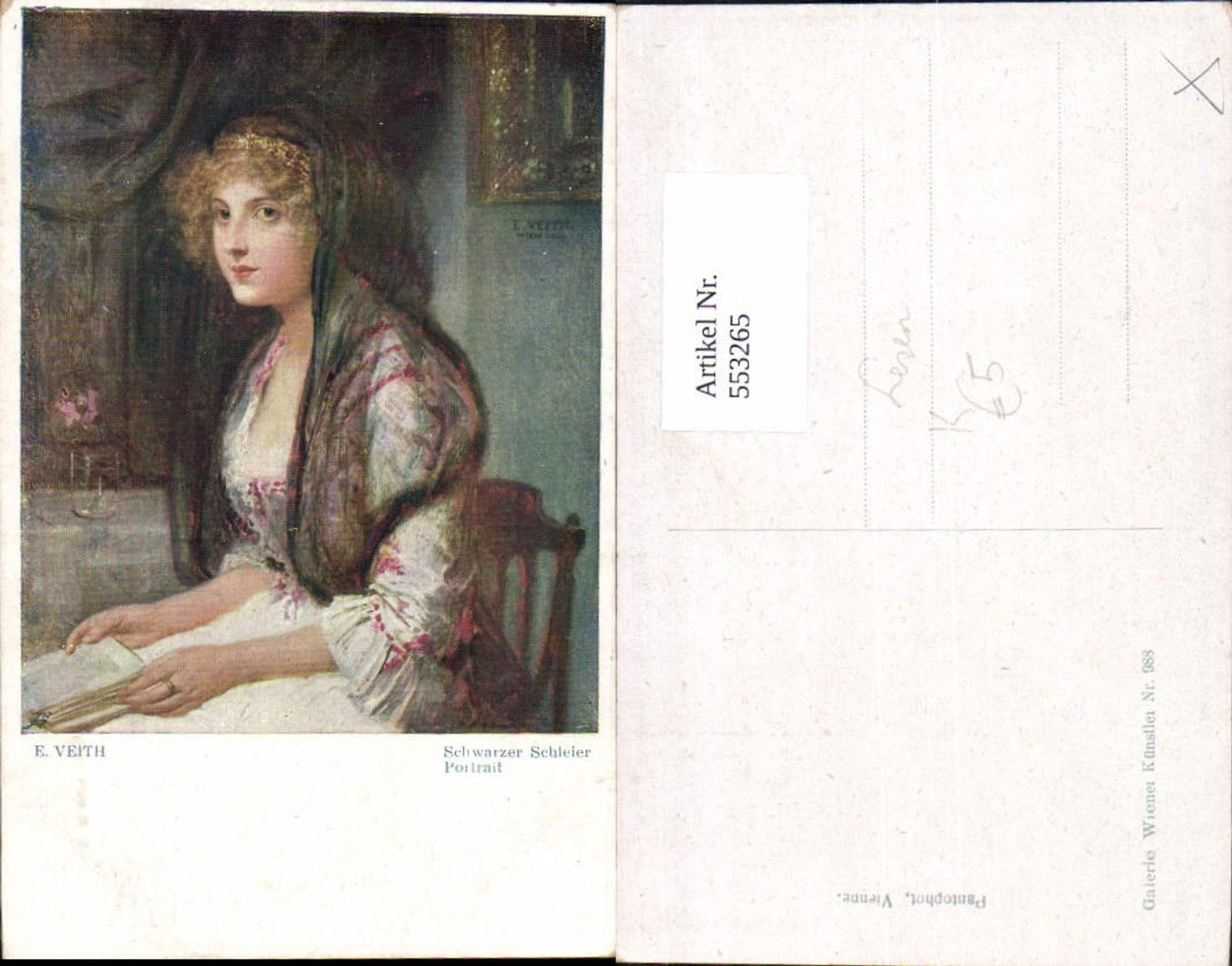 553265,Künstler AK E. Veith Lesen liest Buch Schleier Frau pub Pantophot 988